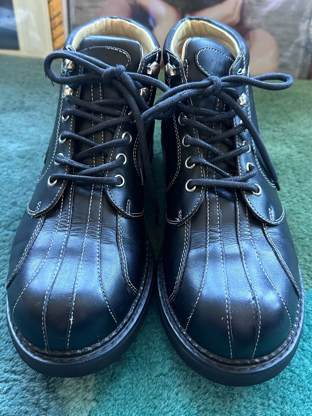 Fluevog VINTAGE EXCELLENT Angels Supervog black swirl ankle boot -W8.5/M7 - Picture 5 of 16